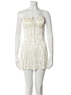 For Love And Lemons Cream Floral Lace Slip Dress